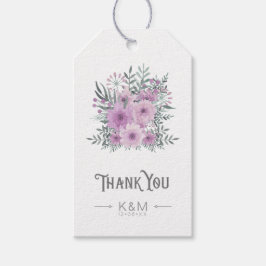 Etiqueta Para Presente Buquê Watercolor Obrigado Lilac ID654