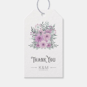 Etiqueta Para Presente Buquê Watercolor Obrigado Lilac ID654