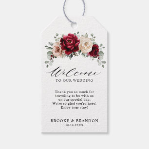 Etiqueta Para Presente Burgundy Champagne Ivory Mauve Welcome