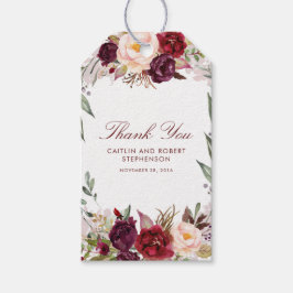 Etiqueta Para Presente Burgundy Floral