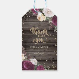 Etiqueta Para Presente Burgundy Flowers de Diamantes Dourados Madeira