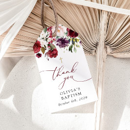 Etiqueta Para Presente Burgundy Flowers, Pink Flowers, Floral Baptism