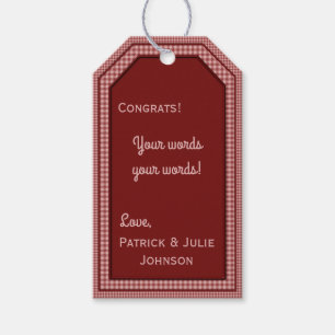 Etiqueta Para Presente Burgundy Gingham-HANG/GIFT TAG MODELO