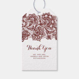 Etiqueta Para Presente Burgundy Lace Elegant Wedding