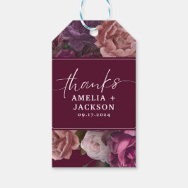 Etiqueta Para Presente Burgundy masculina e favor do casamento floral rox