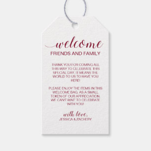 Etiqueta Para Presente Burgundy Wedding Elegante Bag de Bote-Boas-vindas