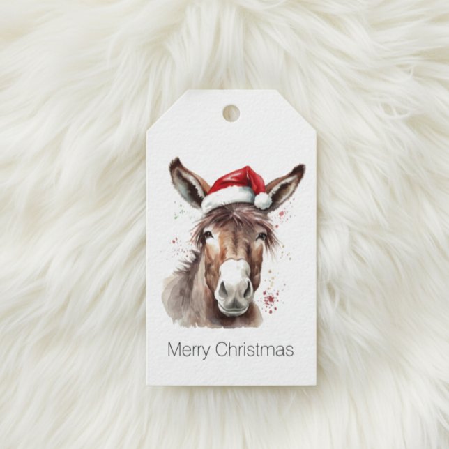 Etiqueta Para Presente Burrinho Feliz do Natal (Criador carregado)