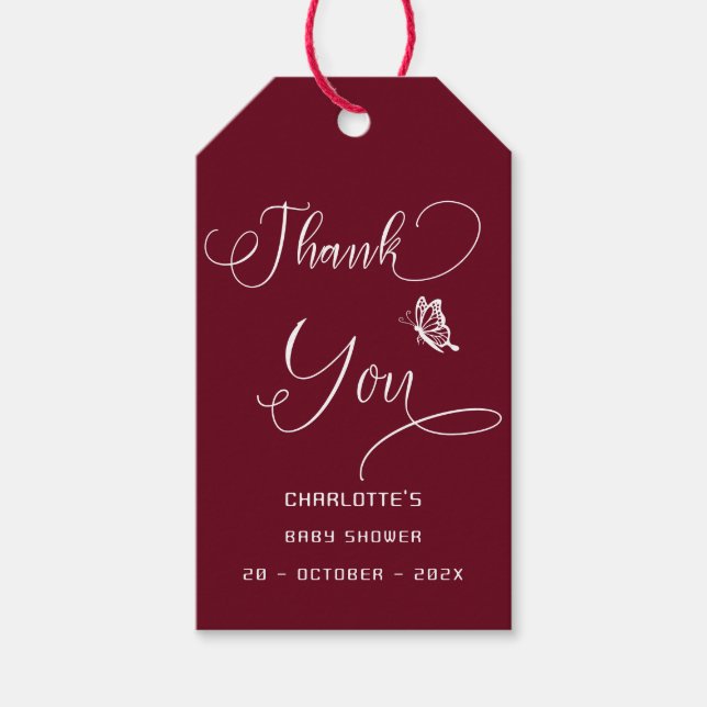 Etiqueta Para Presente Butterfly Modern Minimal Baby Shower (Frente)