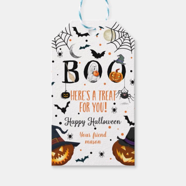 Etiqueta Para Presente Buu! Feliz Halloween (Frente)