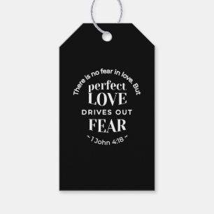 Etiqueta Para Presente BW 'Perfect Love Drives Out Fear' - 1 John 4:18