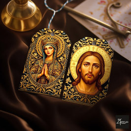 Etiqueta Para Presente Byzantine Christ Icon - Jesus