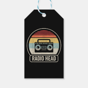 Etiqueta Para Presente Cabeça de Rádio Retroativa Vintage