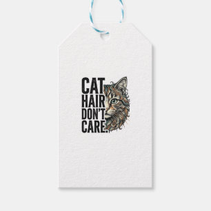 Etiqueta Para Presente Cabelo de Gato Não Liga Camiseta de Gato com Grava