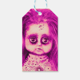 Etiqueta Para Presente Cabelo Louco Cabeça Assustadora De Rosa