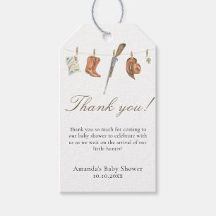 Etiqueta Para Presente Caça com aquarela Baby Shower Obrigado