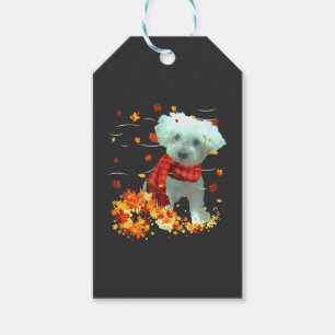 Etiqueta Para Presente Cachecol de Outono Poochon - Folhas de Outono de C