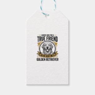 Etiqueta Para Presente Cachorro Amigo Verdadeiro Golden Retriever Vintage