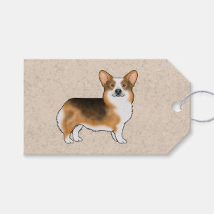 Etiqueta Para Presente Cachorro Corgi Galês Pembroke Tricolor Cabeça Verm