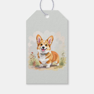 Etiqueta Para Presente Cachorro Corgi Galês Pembroke Vermelho Fofo