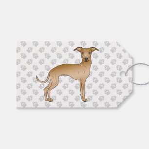 Etiqueta Para Presente Cachorro de desenho animado fofo do galgo italiano