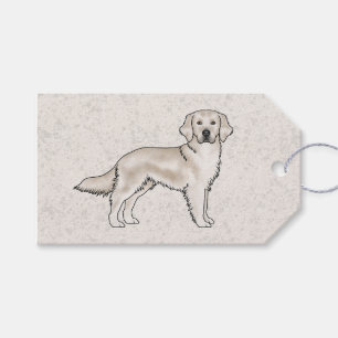 Etiqueta Para Presente Cachorro de desenho animado fofo Retriever Dourado