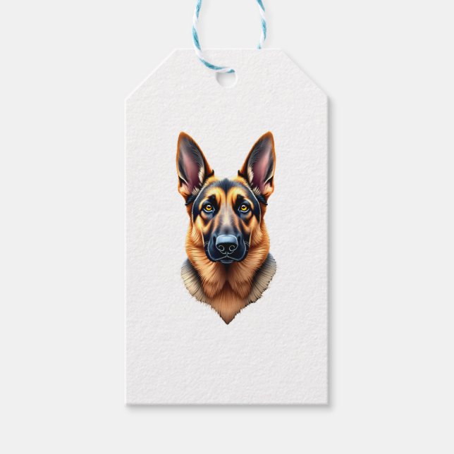 Etiqueta Para Presente Cachorro De german shepherd Cute (1) (Frente)