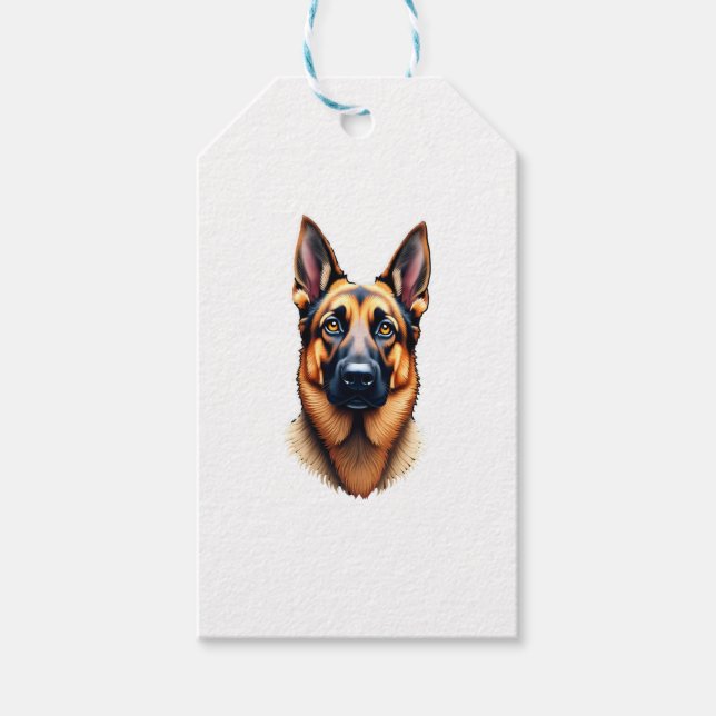 Etiqueta Para Presente Cachorro De german shepherd Cute (4) (Frente)