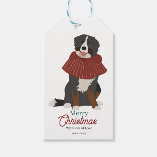 Etiqueta Para Presente Cachorro de Montanha Bernese Personalizado