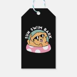 Etiqueta Para Presente Cachorro de verão - Cachorro flutuante com óculos