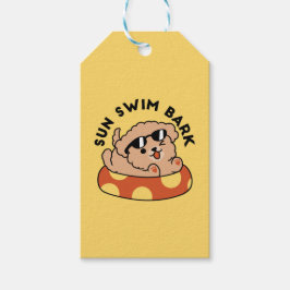 Etiqueta Para Presente Cachorro de Verão legal flutuante - Festa de Pisci