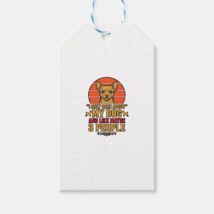Etiqueta Para Presente Cachorro Engraçado Amante Citação Vintage Design V