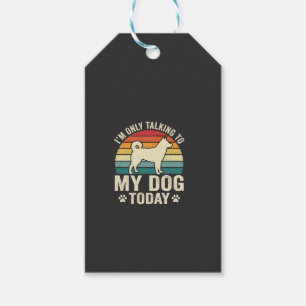 Etiqueta Para Presente Cachorro Engraçado Falando Pôr do Sol Retro