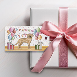 Etiqueta Para Presente Cachorro Labrador Retriever Amarelo Aniversário Co