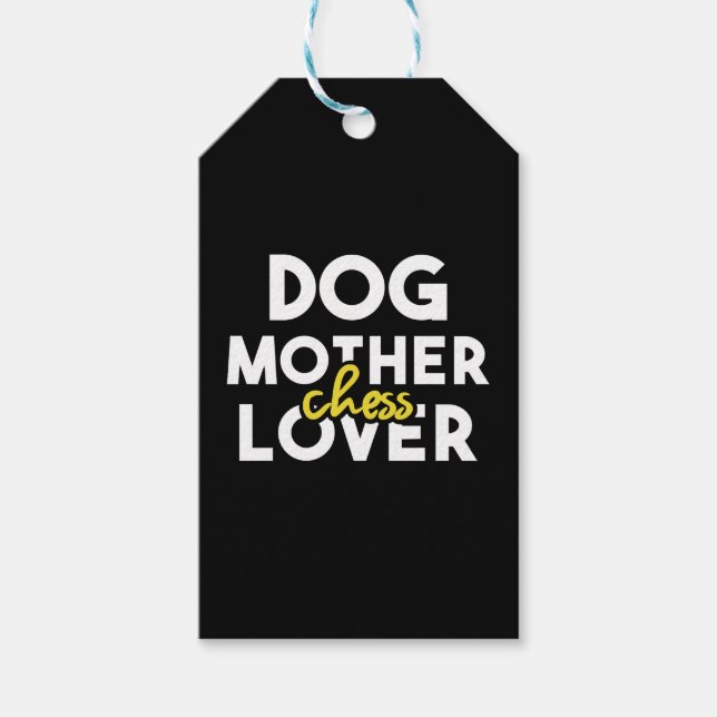Etiqueta Para Presente Cachorro Mãe Chess Lover (Frente)