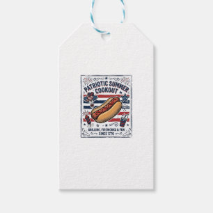 Etiqueta Para Presente Cachorro Quente Patriótico Churrasco Vintage