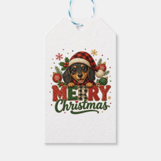 Etiqueta Para Presente Cachorro Salsicha Natal Feliz