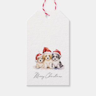 Etiqueta Para Presente Cachorros de Natal super bonitos