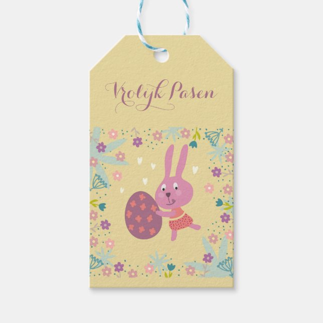 Etiqueta Para Presente Cadeaulabel vrolijk pasen (Frente)