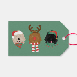 Etiqueta Para Presente Cães de Goldendoodle de Natal