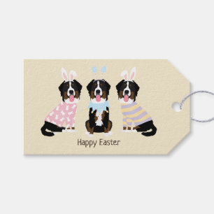 Etiqueta Para Presente Cães de Montanha felz pascoa Bernese