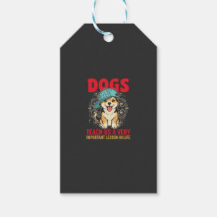 Etiqueta Para Presente Cães Nos Ensinam Uma Lição Muito Importante Vintag