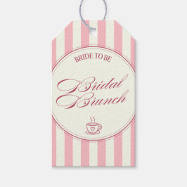 Etiqueta Para Presente Café Vintage Listras Rosa Brunch Nupcial Casamento