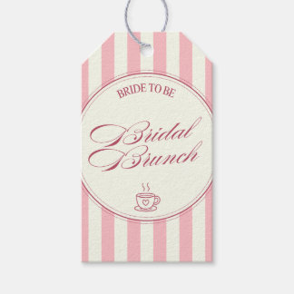 Etiqueta Para Presente Café Vintage Listras Rosa Brunch Nupcial Casamento