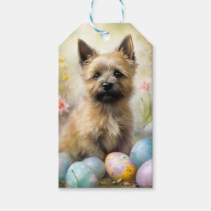 Etiqueta Para Presente Cairn Terrier com Feriado de Ovos de Páscoa