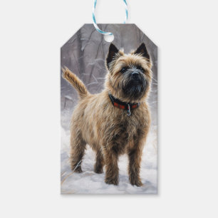 Etiqueta Para Presente Cairn Terrier Deixe Nevar Natal
