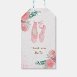 Etiqueta Para Presente Calçados de Ballerina Cor-de-Água Rosa, Obrigado