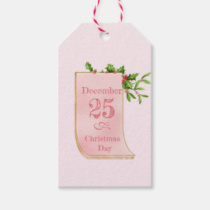 Etiqueta Para Presente Calendário Vintage e Etiqueta de Presente de Azevi