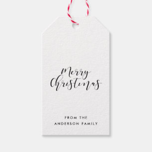 Etiqueta Para Presente Caligrafia elegante de Natal feliz