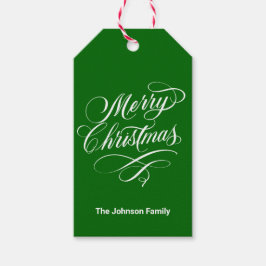 Etiqueta Para Presente Caligrafia Feliz Natal Verde