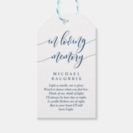 Etiqueta Para Presente Caligrafia moderna, Marinho Azul, Vela Funeral